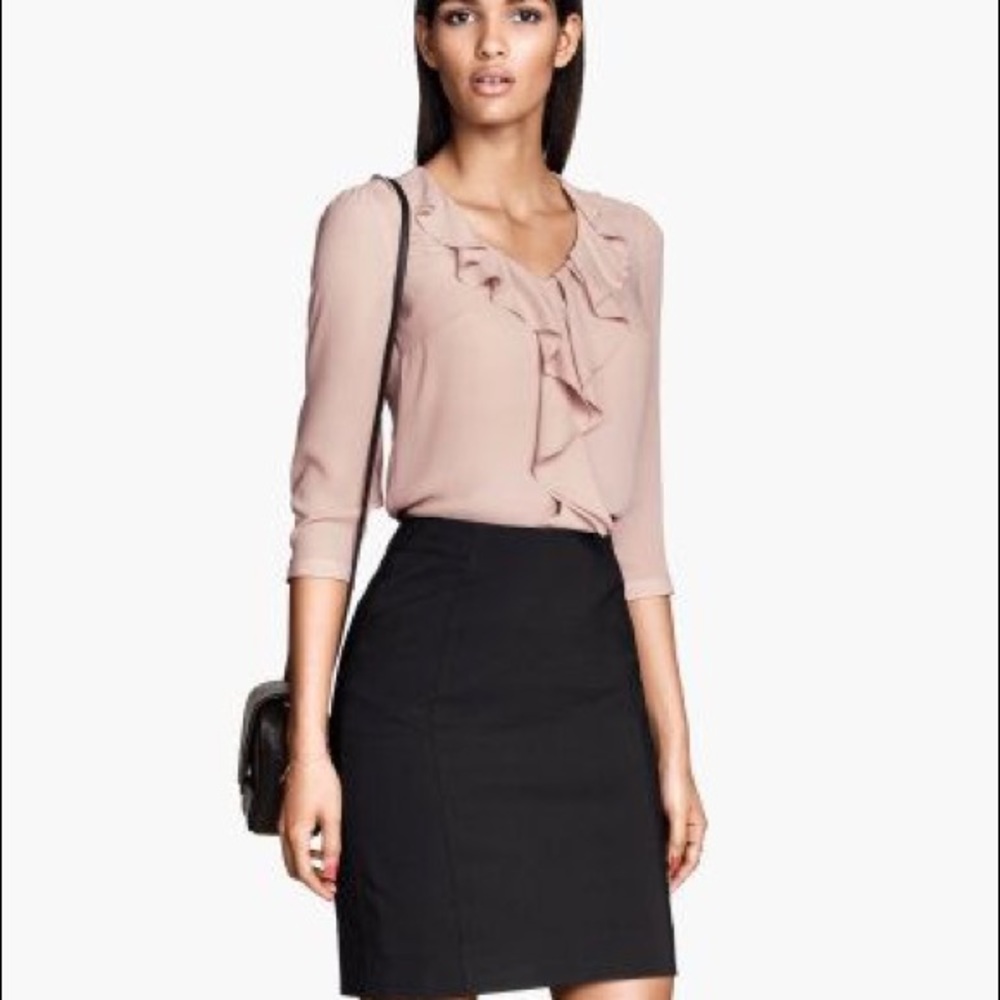 H&M Navy Work Pencil Skirt